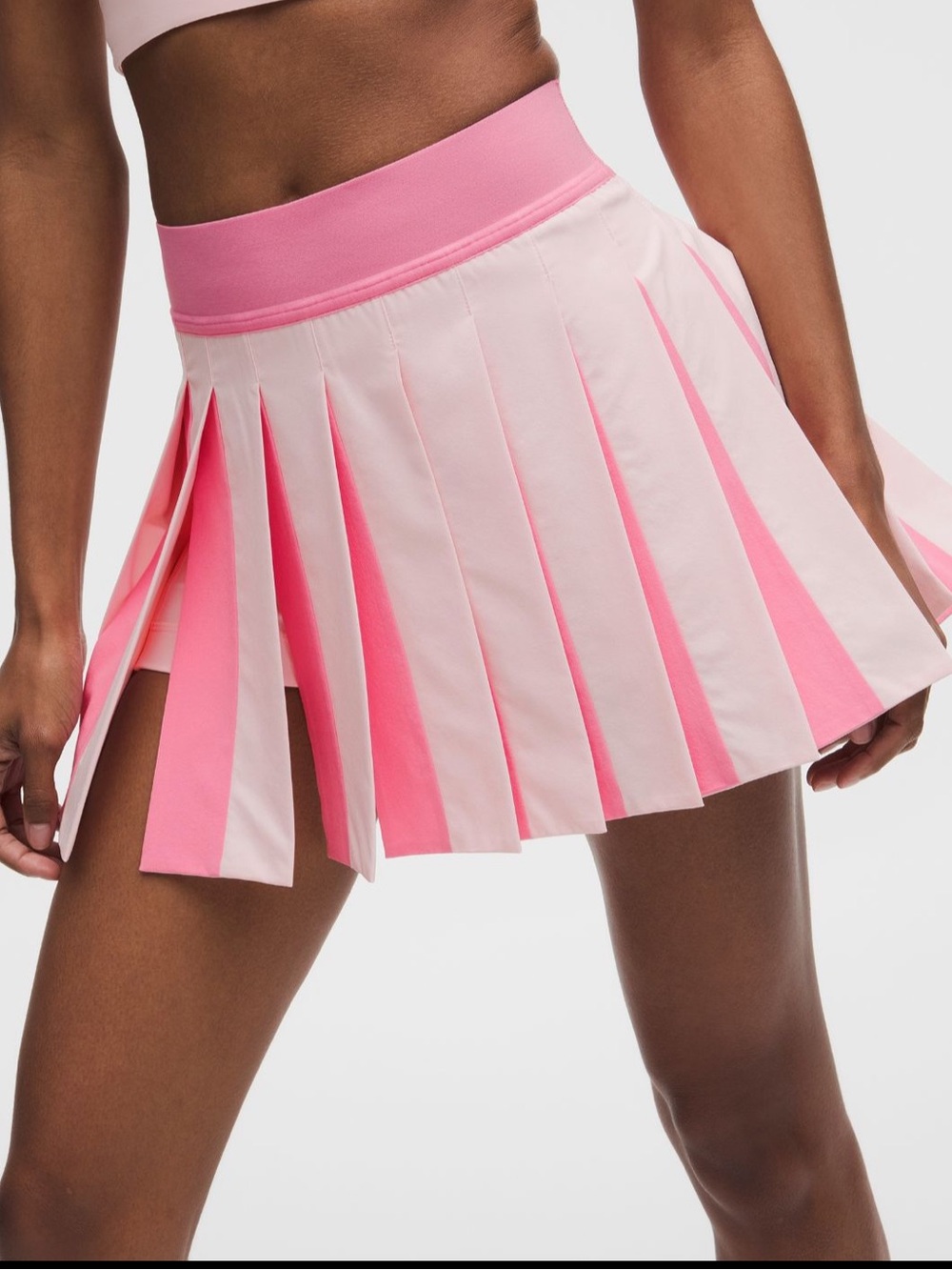 LULULEMON PEEK A BOO PLEAT TENNIS SKIRT IN PINK PEARL/ CANDY CLOUD SZ S NWT